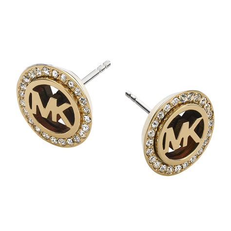 michael kors ohrringe astor stud logo mkj1666710|Michael Kors MKJ1666710 Astor MK Logo Gold Tone Round .